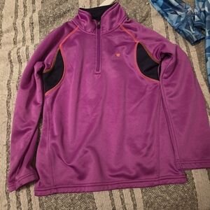 Girls pink zip new balance pullover